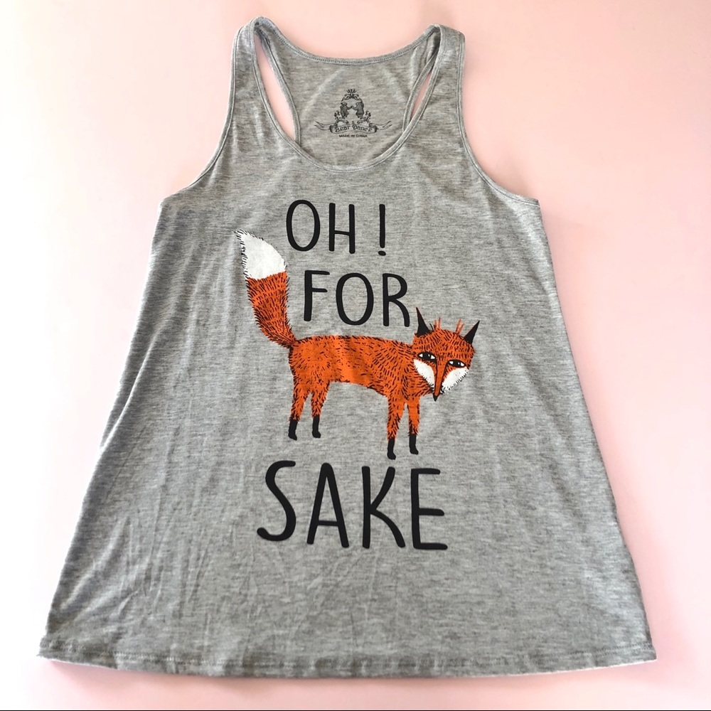 Oh for 🦊 Fox Sake Tank Top in Gray ✨